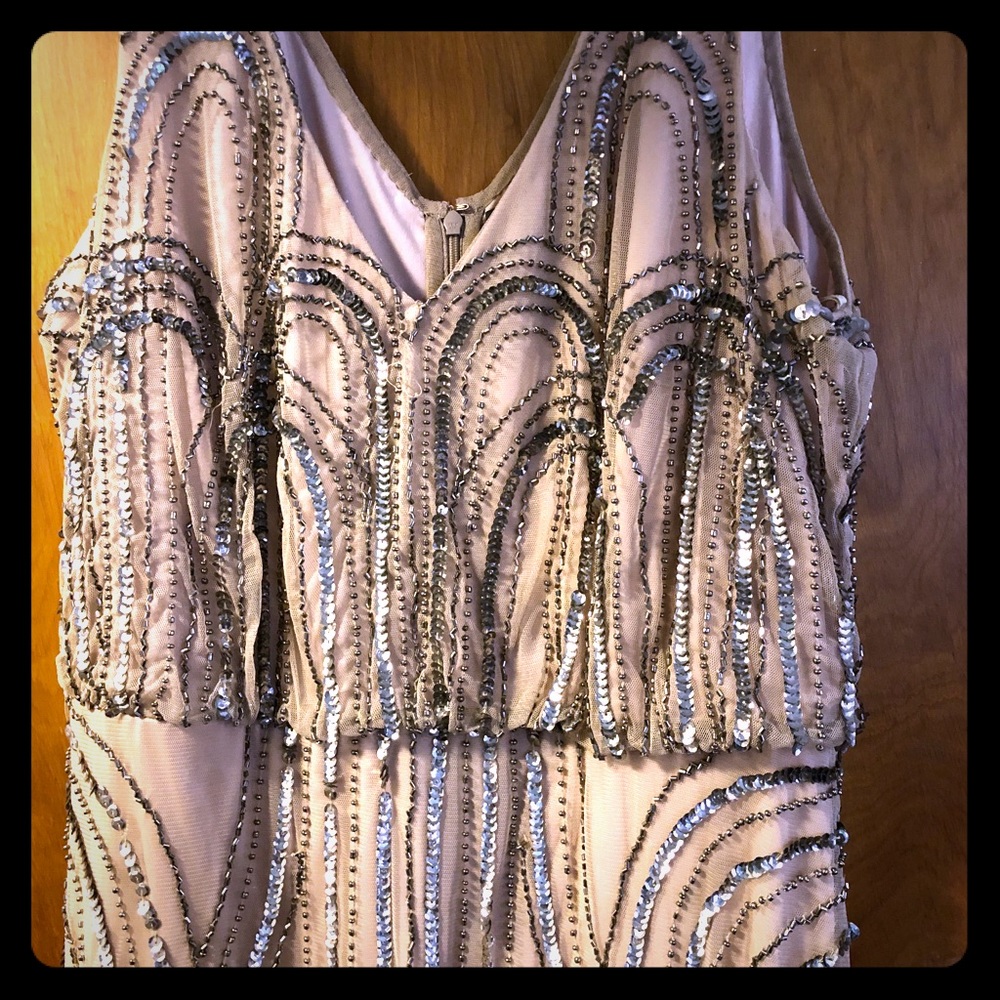 Adrianna Papell sequin long dress